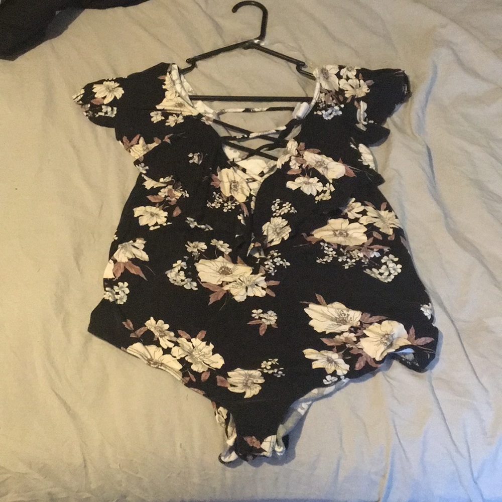Plus size Forever 21 Floral Bodysuit